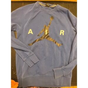 Jordan Jumpman Air Sweatshirt Mens Small Blue Raglan Crewneck Pullover Logo